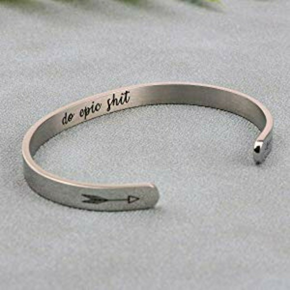 "Do Epic Sh!t" Stainless Steel Cuff Bracelet - Picture 1 of 2